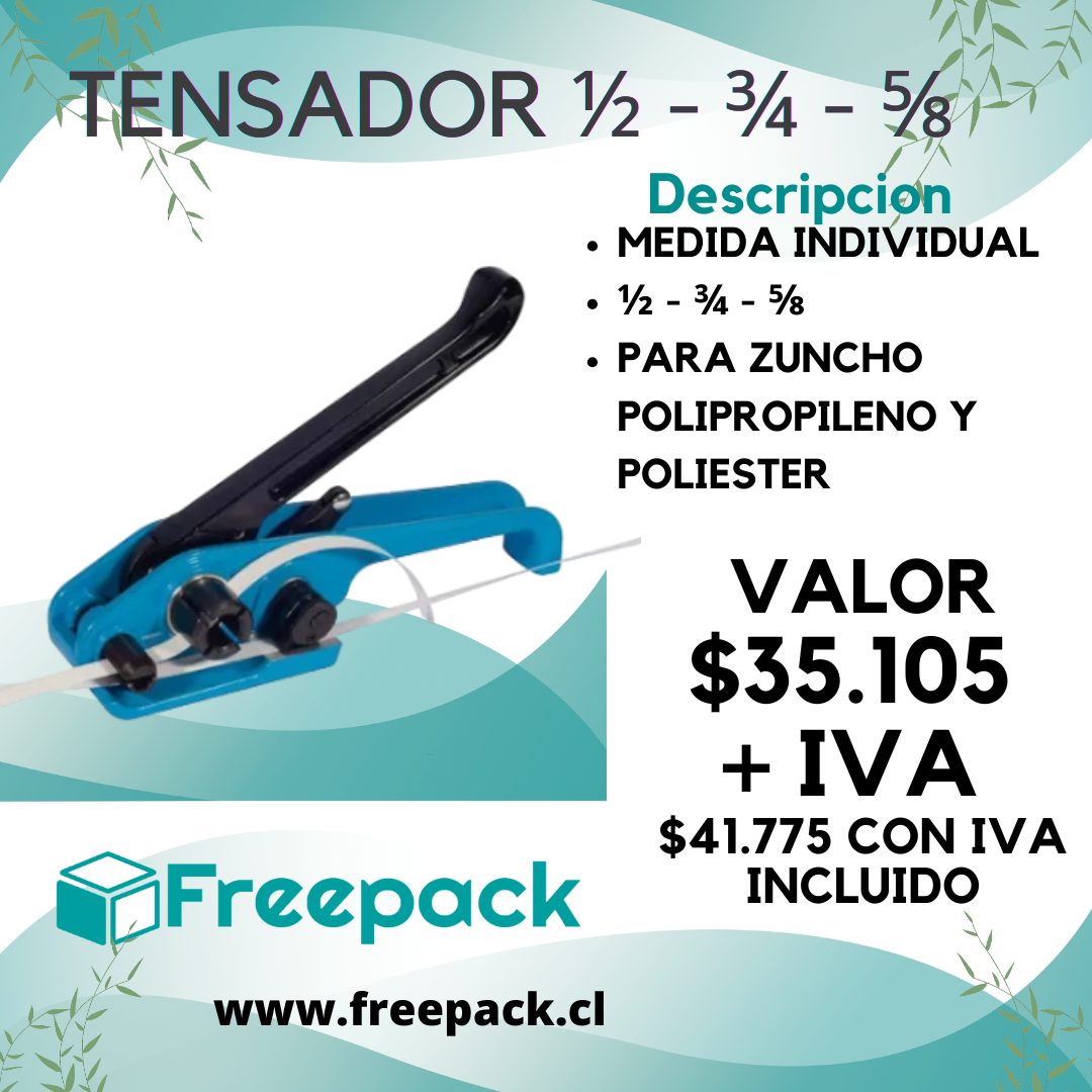 TENSADOR ZUNCHO PLASTICO 1/2 - 3/4