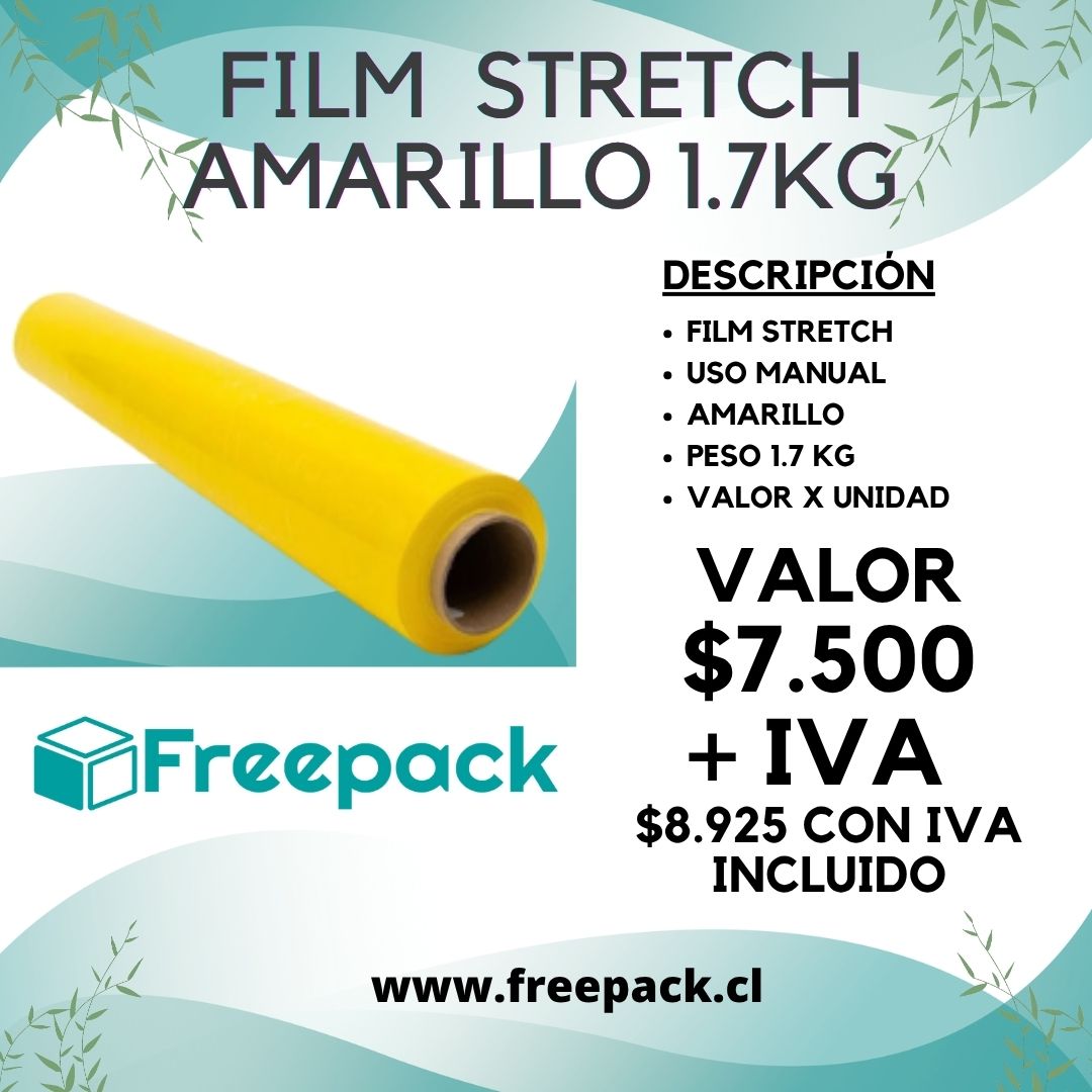 FILM STRETCH AMARILLO 1.7KG X 1 UN